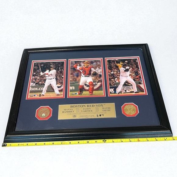 Framed Manny Ramirez, Jason Varitek, and David Ortiz Display With Infield Dirt - Picture 8 of 8